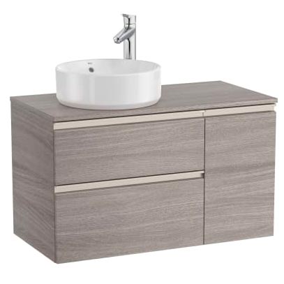[PROCA851503548] Mueble base The Gap/Hebe c/2 cajones, p/lavabo de sobre encimera izquierda, 900x460x537 mm, azul mate, (A851503548)