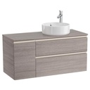 Mueble base The Gap c/2 cajones, p/lavabo de sobre encimera derecha, 1100x460x537 mm, blanco mate, (A851504509)