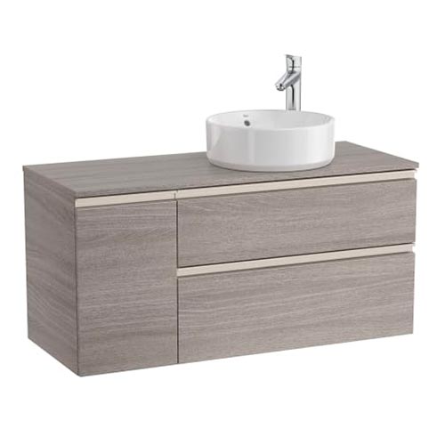 Mueble base The Gap c/2 cajones, p/lavabo de sobre encimera derecha, 1100x460x537 mm, nogal, (A851504517)