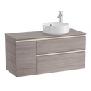 Mueble base The Gap c/2 cajones, p/lavabo de sobre encimera derecha, 1100x460x537 mm, azul mate, (A851504548)