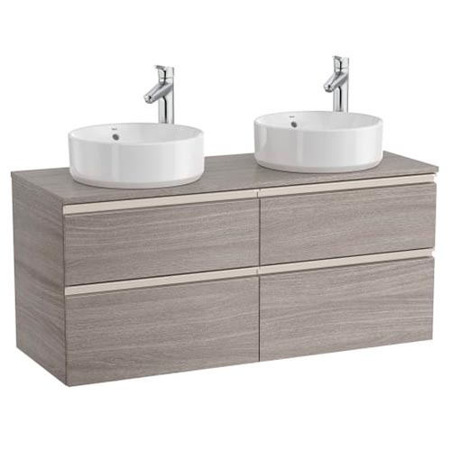 [PROCA851506509] Mueble base The Gap c/4 cajones, p/2 lavabos de sobre encimera 1200x460x537 mm, blanco mate, (A851506509)