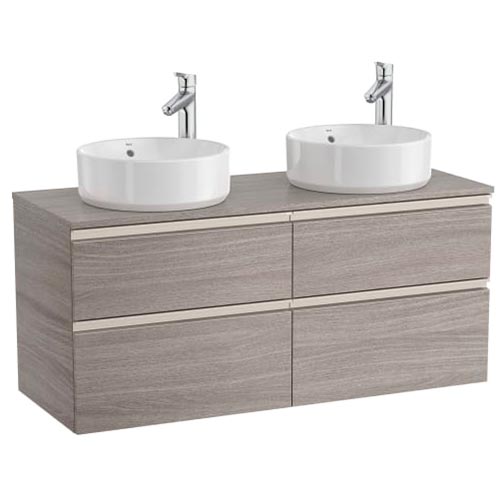 [PROCA851506548] Mueble base The Gap c/4 cajones, p/2 lavabos de sobre encimera 1200x460x537 mm, azul mate, (A851506548)