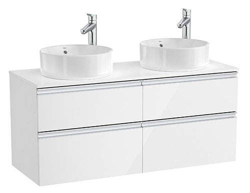 [PROCA851506806] Mueble base The Gap c/4 cajones p/2 lavabos 1200x460x537 mm, blanco brillo, (A851506806)