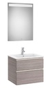 Conjunto Pack The Gap (mueble base c/2 cajones, lavabo central y espejo LED) 605x460x537 mm, roble city text., (A851509402)