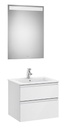 Conjunto Pack The Gap (mueble base c/2 cajones, lavabo central y espejo LED) 605x460x537 mm, blanco brillo, (A851509806)