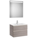 Conjunto Pack The Gap (mueble base c/2 cajones, lavabo central y espejo LED) 705x460x537 mm, nogal, (A851510517)