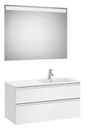 Conjunto Pack The Gap (mueble base c/2 cajones, lavabo derecha y espejo LED) 1005x460x537 mm, blanco brillo, (A851515806)