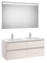 Conjunto Pack The Gap (mueble base c/4 cajones, lavabo doble y espejo LED) 1200x460x537 mm, fresno nórdico, (A851516434)
