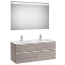 Conjunto Pack The Gap (mueble base c/4 cajones, lavabo doble y espejo LED) 1200x460x537 mm, nogal, (A851516517)