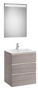 Conjunto Pack The Gap (mueble base c/3 cajones, lavabo central y espejo LED) 605x460x763 mm, roble city text., (A851517402)