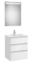 Conjunto Pack The Gap (mueble base c/3 cajones, lavabo central y espejo LED) 605x460x763 mm, blanco brillo, (A851517806)