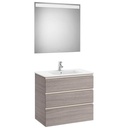 Conjunto Pack The Gap (mueble base c/3 cajones, lavabo central y espejo LED) 805x460x763 mm, azul mate, (A851519548)