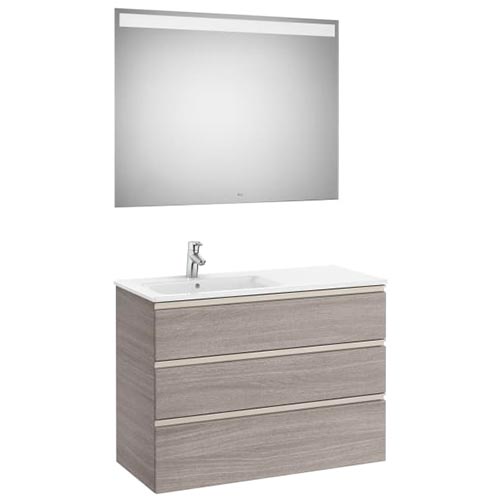 [PROCA851522548] Conjunto Pack The Gap (mueble base c/3 cajones, lavabo izquierda y espejo LED) 1005x460x763 mm, azul mate, (A851522548)