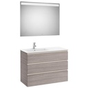 Conjunto Pack The Gap (mueble base c/3 cajones, lavabo izquierda y espejo LED) 1005x460x763 mm, azul mate, (A851522548)