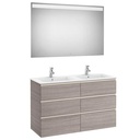Conjunto Pack The Gap (mueble base c/6 cajones, lavabo doble y espejo LED) 1200x460x763 mm, blanco mate, (A851524509)