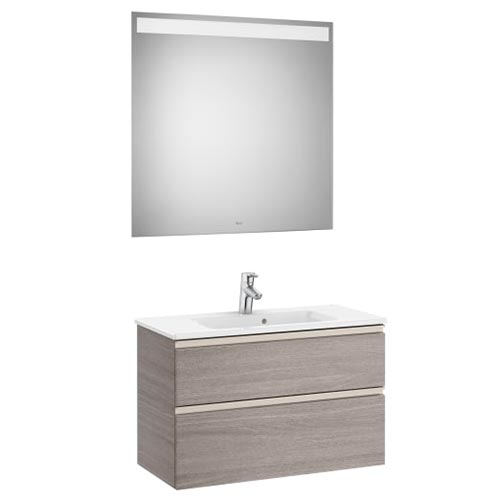 [PROCA851528548] Conjunto Pack The Gap (mueble base compacto c/2 cajones, lavabo y espejo LED) 805x380x537 mm, azul mate, (A851528548)