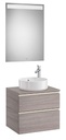 Conjunto Pack The Gap (mueble base 2 caj., espejo LED, p/lav. sobre encim. central) 605x460x537mm, roble city text. (A851531402)