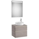 Mueble base Pack The Gap c/2 cajones, p/lavabo de sobre encimera central y espejo LED, 605x460x537 mm, blanco mate, (A851531509)