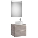 Mueble base Pack The Gap c/2 cajones, p/lavabo de sobre encimera central y espejo LED, 605x460x537 mm, azul mate, (A851531548)