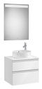 Conjunto Pack The Gap (mueble base 2 caj., espejo LED, p/lav. sobre encim. central) 605x460x537 mm, bl. brillo, (A851531806)