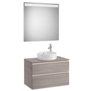 Mueble base Pack The Gap c/2 cajones, p/lavabo de sobre encimera central y espejo LED, 805x460x537 mm, blanco mate, (A851532509)