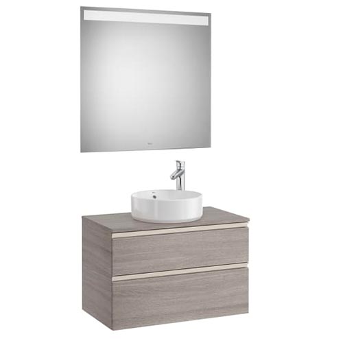 [PROCA851532548] Mueble base Pack The Gap c/2 cajones, p/lavabo de sobre encimera central y espejo LED, 805x460x537 mm, azul mate, (A851532548)