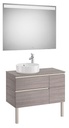 Conjunto Pack The Gap (mueble base 2 caj., espejo LED, p/lav. sobre encim. izq.) 900x460x537 mm, roble city text., (A851534402)
