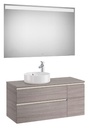 Conjunto Pack The Gap (mueble base 2 caj., espejo LED, p/lav. sobre encim. izq.) 1100x460x537 mm, roble city text., (A851536402)