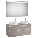 Mueble base Pack The Gap c/4 cajones, p/2 lavabos de sobre encimera y espejo LED, 1200x460x537 mm, blanco mate, (A851537509)