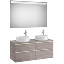 Mueble base Pack The Gap c/4 cajones, p/2 lavabos de sobre encimera y espejo LED, 1200x460x537 mm, gris mate, (A851537547)