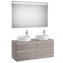 Mueble base Pack The Gap c/4 cajones, p/2 lavabos de sobre encimera y espejo LED, 1200x460x537 mm, azul mate, (A851537548)