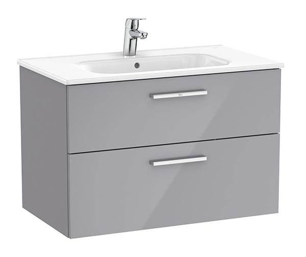Conjunto Unik New Victoria (mueble base c/2 cajones y lavabo) 805x453x515 mm, gris brillo, (A851594516)