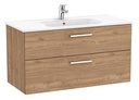 Conjunto Unik New Victoria (mueble base c/2 cajones y lavabo) 1005x453x515 mm, nogal, (A851595517)