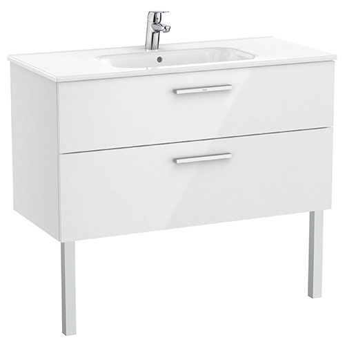 [PROCA851595806] Conjunto Unik New Victoria (mueble base c/2 cajones y lavabo) 1005x453x515 mm, blanco brillo, (A851595806)