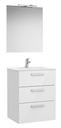 Conj. Pack Family New Victoria (mueble base 3 caj., lav., espejo, apliq. LED) 605x453x741 mm, bl. brillo, (A851607806)