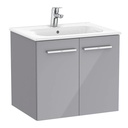Conjunto Unik New Victoria (mueble base c/puertas y lavabo) 605x453x515 mm, gris brillo, (A851650516)