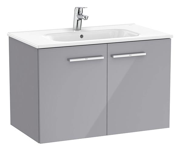Conjunto Unik New Victoria (mueble base c/puertas y lavabo) 805x453x515 mm, gris brillo, (A851654516)