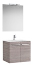 Conjunto Pack New Victoria (mueble base c/puertas, lavabo, espejo y aplique LED) 600x453x515mm, roble city textur., (A851658402)