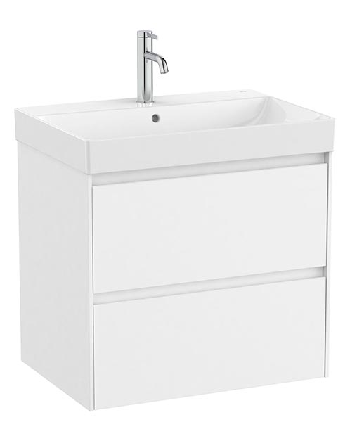 Conjunto Unik Ona (mueble base c/2 cajones y lavabo de FINECERAMIC) 650x460x645 mm, blanco mate, (A851689509)