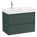 Conjunto Unik Ona (mueble base c/2 cajones y lavabo de FINECERAMIC a la izquierda) 800x460x645 mm, verde mate, (A851692513)