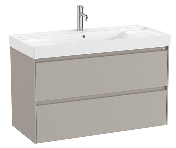 Conjunto Unik Ona (mueble base c/2 cajones y lavabo de FINECERAMIC) 1000x460x645 mm, gris mate, (A851693510)
