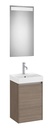 Conjunto Pack Ona (mueble base c/1 puerta, lavabo de FINECERAMIC y espejo LED) 400x320x645 mm, olmo oscuro, (A851695511)