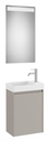 Conjunto Pack Ona (mueble base c/1 puerta, lavabo de FINECERAMIC y espejo LED) 450x260x645 mm, gris mate, (A851696510)