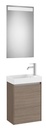 Conjunto Pack Ona (mueble base c/1 puerta, lavabo de FINECERAMIC y espejo LED) 450x260x645 mm, olmo oscuro, (A851696511)