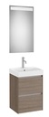 Conjunto Pack Ona (mueble base compacto c/2 cajones, lavabo FINECERAMIC y espejo LED) 450x360x645 mm, olmo oscuro, (A851697511)
