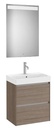 Conjunto Pack Ona (mueble base compacto c/2 cajones, lavabo FINECERAMIC y espejo LED) 550x460x645 mm, olmo oscuro, (A851699511)