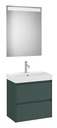 Conjunto Pack Ona (mueble base compacto c/2 cajones, lavabo FINECERAMIC y espejo LED) 600x360x645 mm, verde mate, (A851700513)