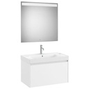 Conjunto Pack Ona (mueble base c/1 cajón, lavabo centrado de FINECERAMIC y espejo LED) 800x460x505 mm, blanco mate, (A851701509)