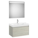 Conjunto Pack Ona (mueble base c/1 cajón, lavabo centrado de FINECERAMIC y espejo LED) 800x460x505 mm, roble claro, (A851701512)