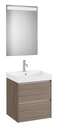 Conjunto Pack Ona (mueble base c/2 cajones, lavabo de FINECERAMIC y espejo LED) 550x460x645 mm, olmo oscuro, (A851703511)